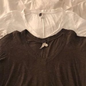 2 tunic length Free People long-sleeved tees